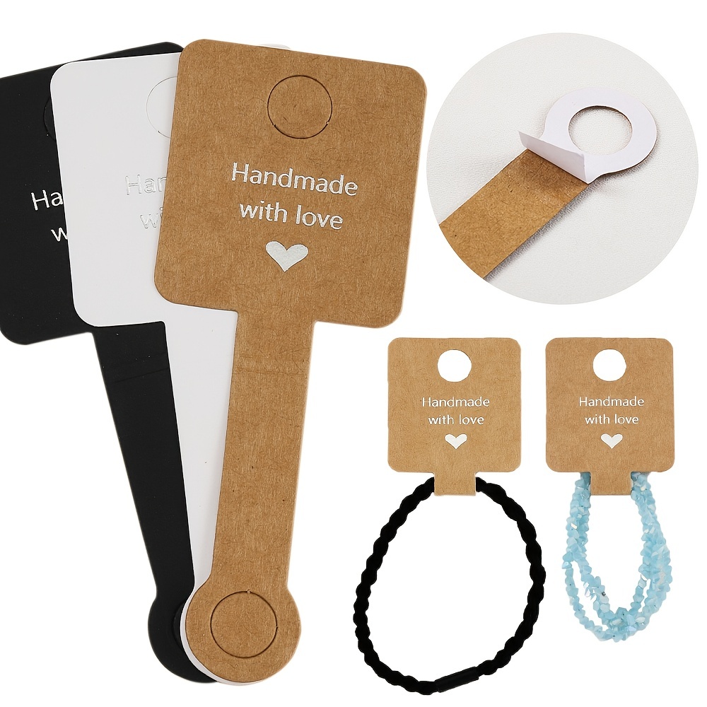 300Pcs Self Adhesive Bracelet Display Cards Jewelry Display Cards Jewelry  Packaging Selling Card for Keychain 