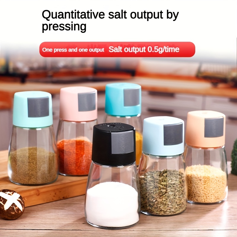 Glass Salt Shaker Dispenser, Precise Quantitative Seasoning Bottle, Press  Once to Accurately Sprinkle 0.5 Grams of Measuring Salt Shaker Suitable for