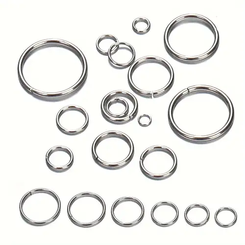 1390Pcs O Ring Connectors Metal Open Jump Rings Set 304 Stainless