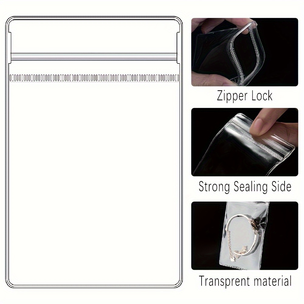 10pcs PVC Self Sealing Plastic Jewelry Zip Lock Bags Thick Clear Ziplock  Earrings Packaging Storage Bags Jewelry Packaging Bag