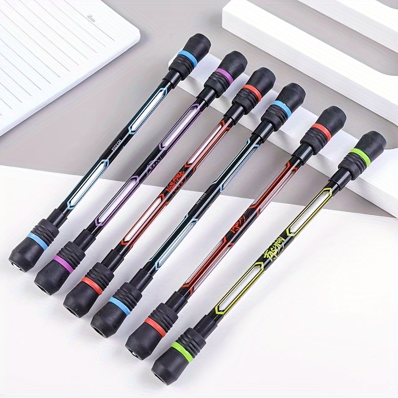 2 Pieces Fidget Pen Spinning Pen with LED Light Multi Functional Help  Stress Reducer Help Thinking Ballpoint Pen Anti Stress Anxiety Gift Pen for