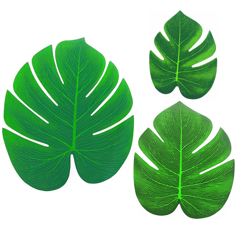 60/90pcs Artificial Palm Leaf Turtle Back Tropical Plant, Hawaiian Jungle  Beach Theme Party Decoration Set, Room Decor, Home Decor