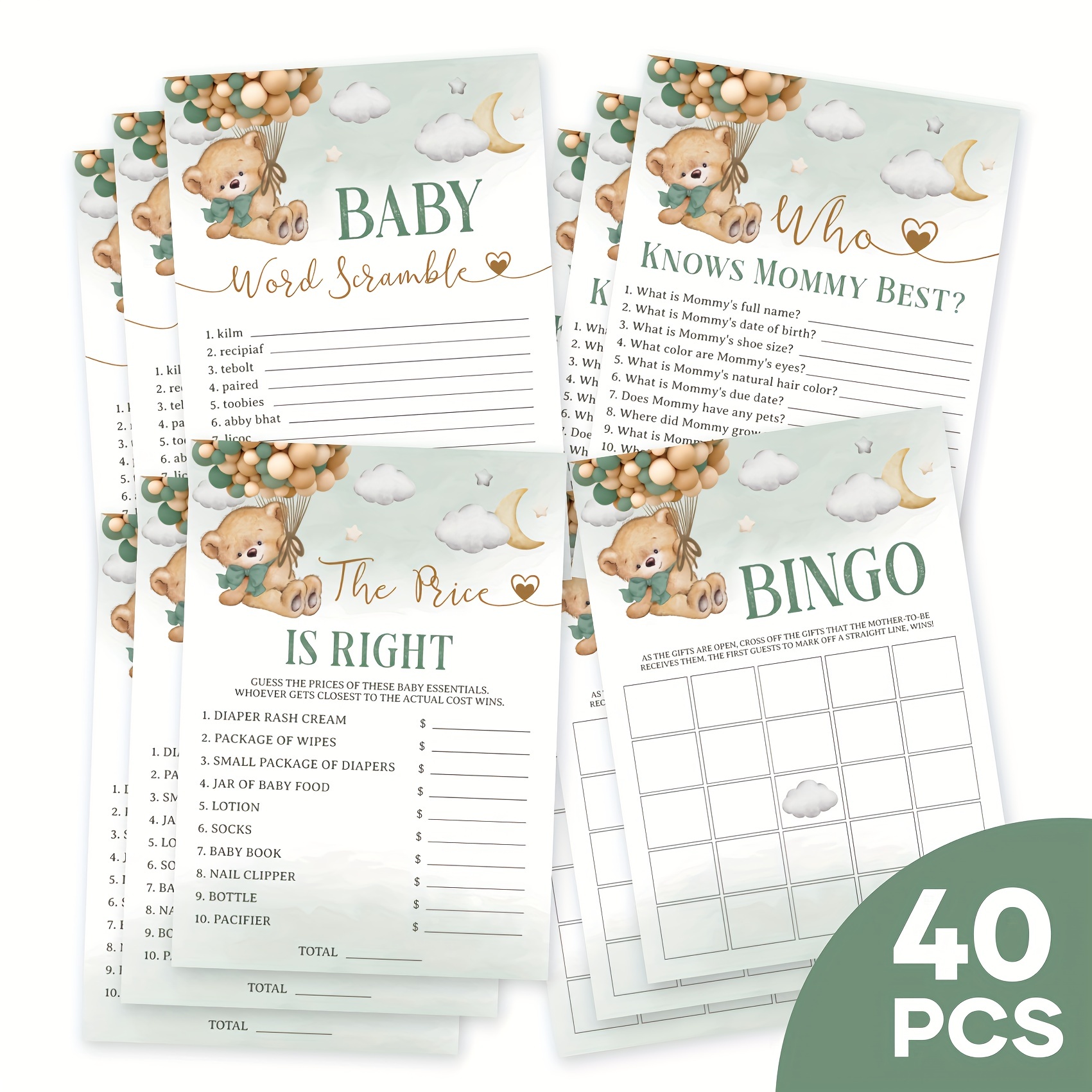  Winnie the Pooh Baby Shower Game - Guess Who : Handmade Products