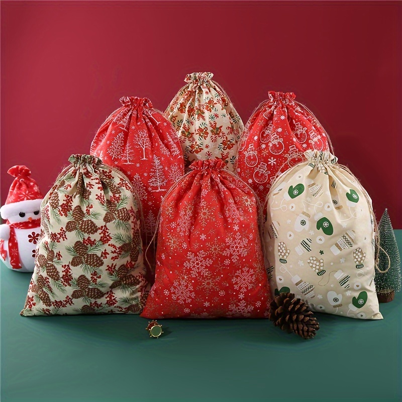 Christmas Burlap Bags, Christmas Gift Drawstring Bag, Candy Snack Storage  Bag, Christmas Party Decor, Party Gift Bag, Food Packaging Bag, Festival  Decor Supplies, Holiday Gift Packaging - Temu