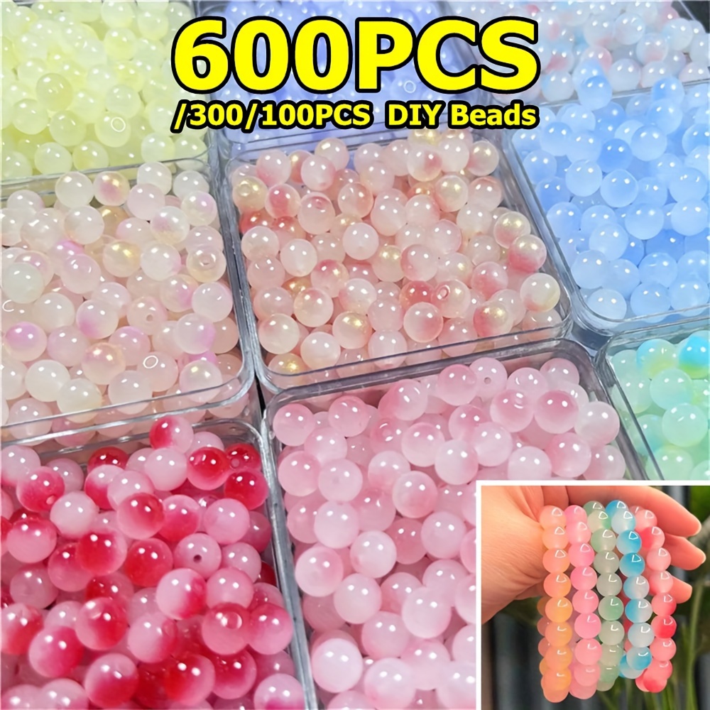 50-200Pcs 6x9mm Big Hole African Hair Beads Candy Acrylic Beads Loose Beads  For Jewelry Making Bracelet Necklace Diy Accessories
