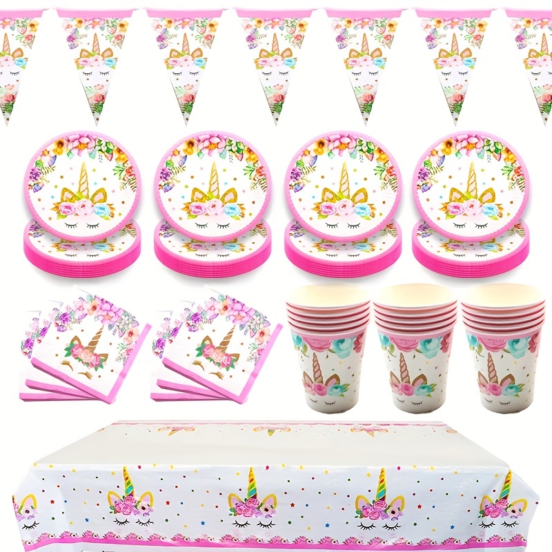 Rainbow Unicorn Background Girls Unicorn Party Decoration - Temu