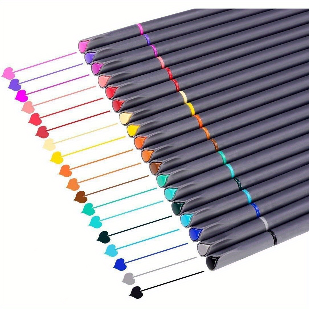 24 Color No Bleed Through Pens Markers Set 0.4 mm Fine Line Colored Sketch  Writing Drawing Pen for Bullet Journal Planner Note Taking and Coloring