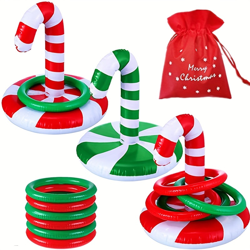 Wooden Candy Cane Ring Toss - Easy Setup Holiday Game to Buy!