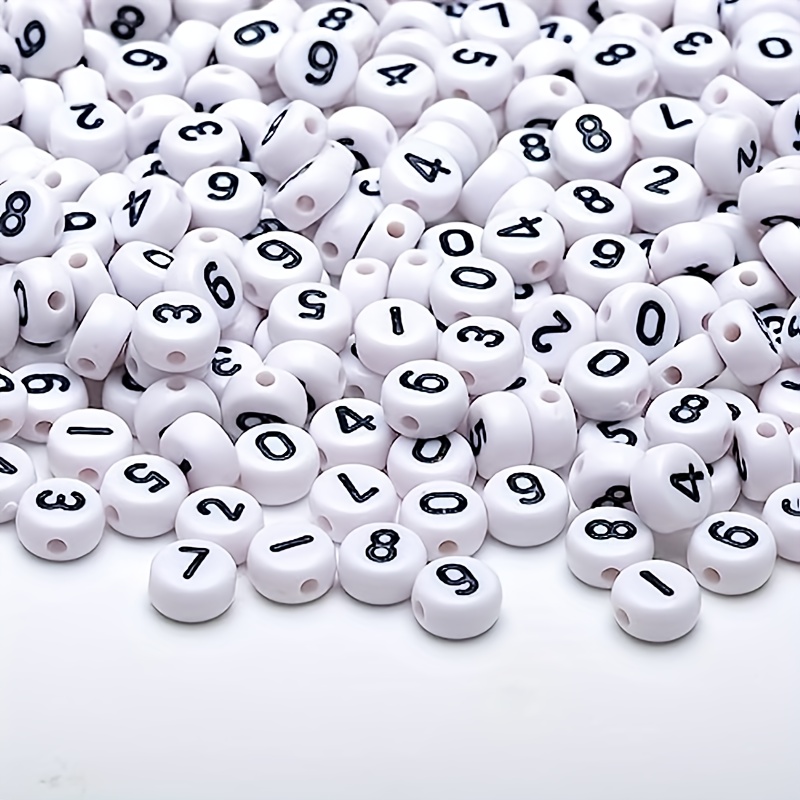 Number Beads: Sold by Number, Set of 25, 7mm, Acrylic Number Bead, Number  Sign, Numeral Bead, Counting Bead,1,2,3,4, Hashtag Bead 