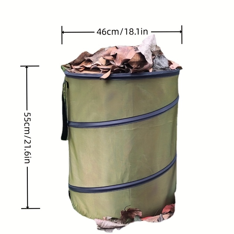Large 30 Gallon Pop Up Outdoor Trash Can For Garden Supplies