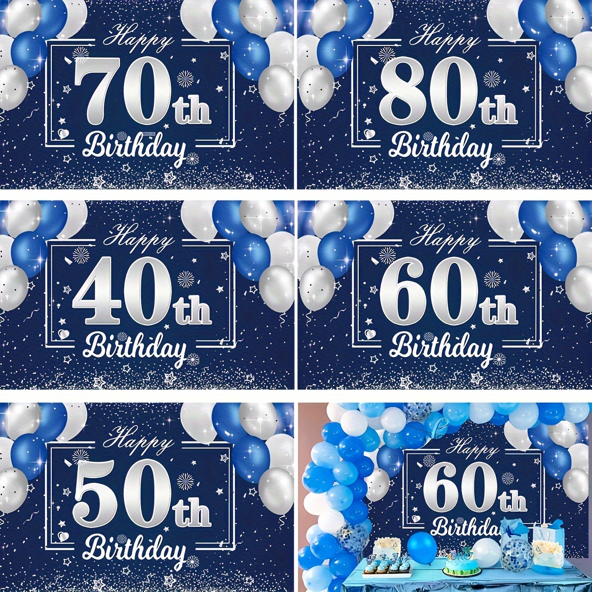 Decoracion 40 Cumpleaños Hombre, 40 Años Pancarta Feliz Cumpleaños Azules y Globos  40 Cumpleaños Fiesta, Photocall 30 Cumpleaños, Fondo Cumpleaños Para 40  Decoracion Fiesta Cumpleaños Hombre Mujer : : Hogar y cocina