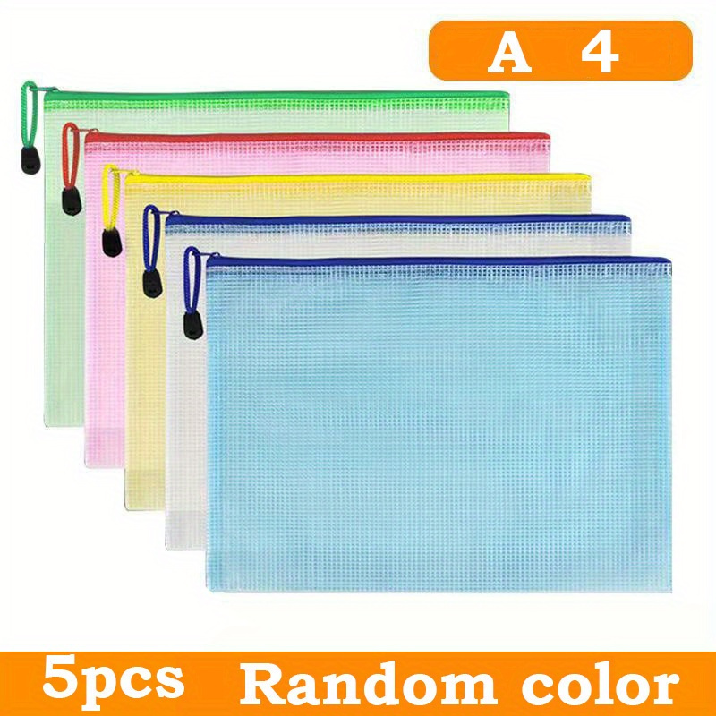Set 15 Bolsas Cierre Zipper A4/a5/a6 Colores Variados ¡ideal - Temu