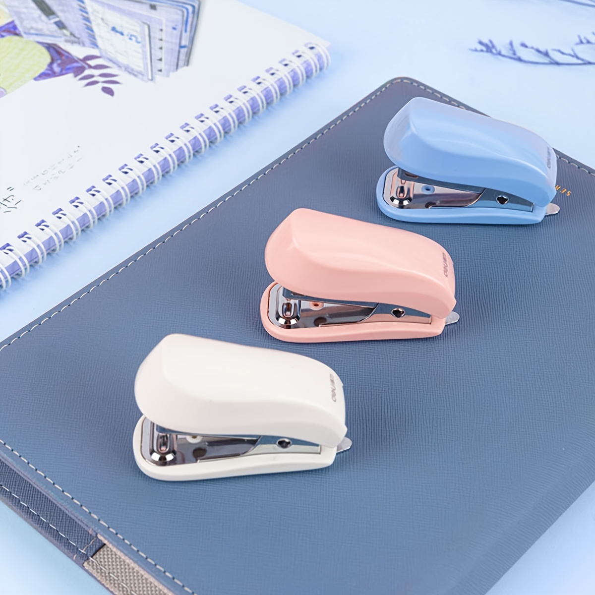 Cute Mini Stapler Set Morandi Color Metal Stapler With - Temu