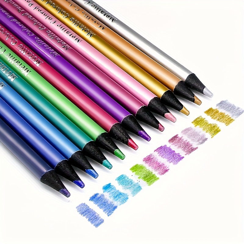 50 Professional Metallic Colored Pencils With Sharpener, Pre Sharpened  Non-toxic Adult Art Pencil Set, Professional Art Supplies For Adult Artists  And