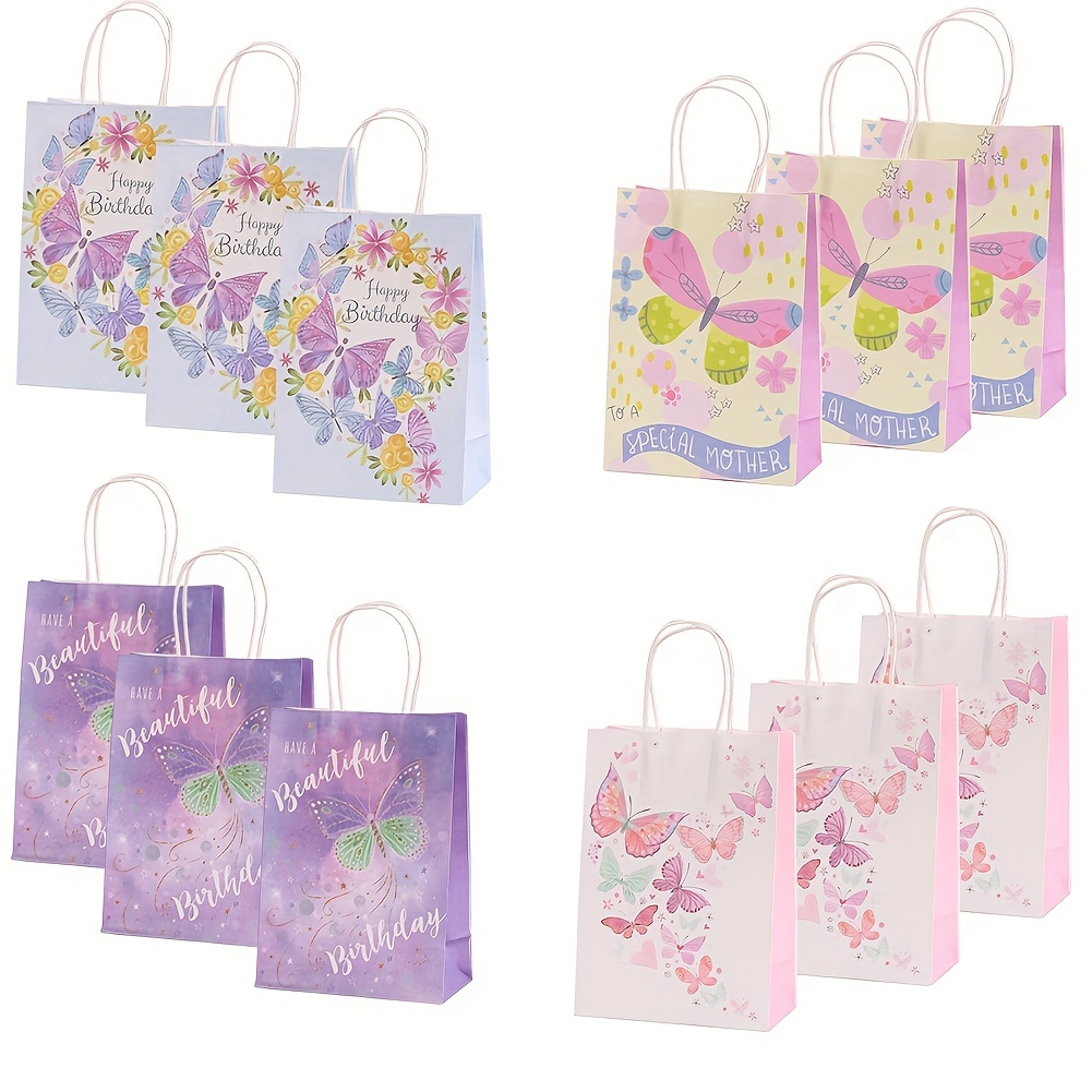 Butterfly Theme Gift Bag Set Kraft Paper Candy Bag Small - Temu