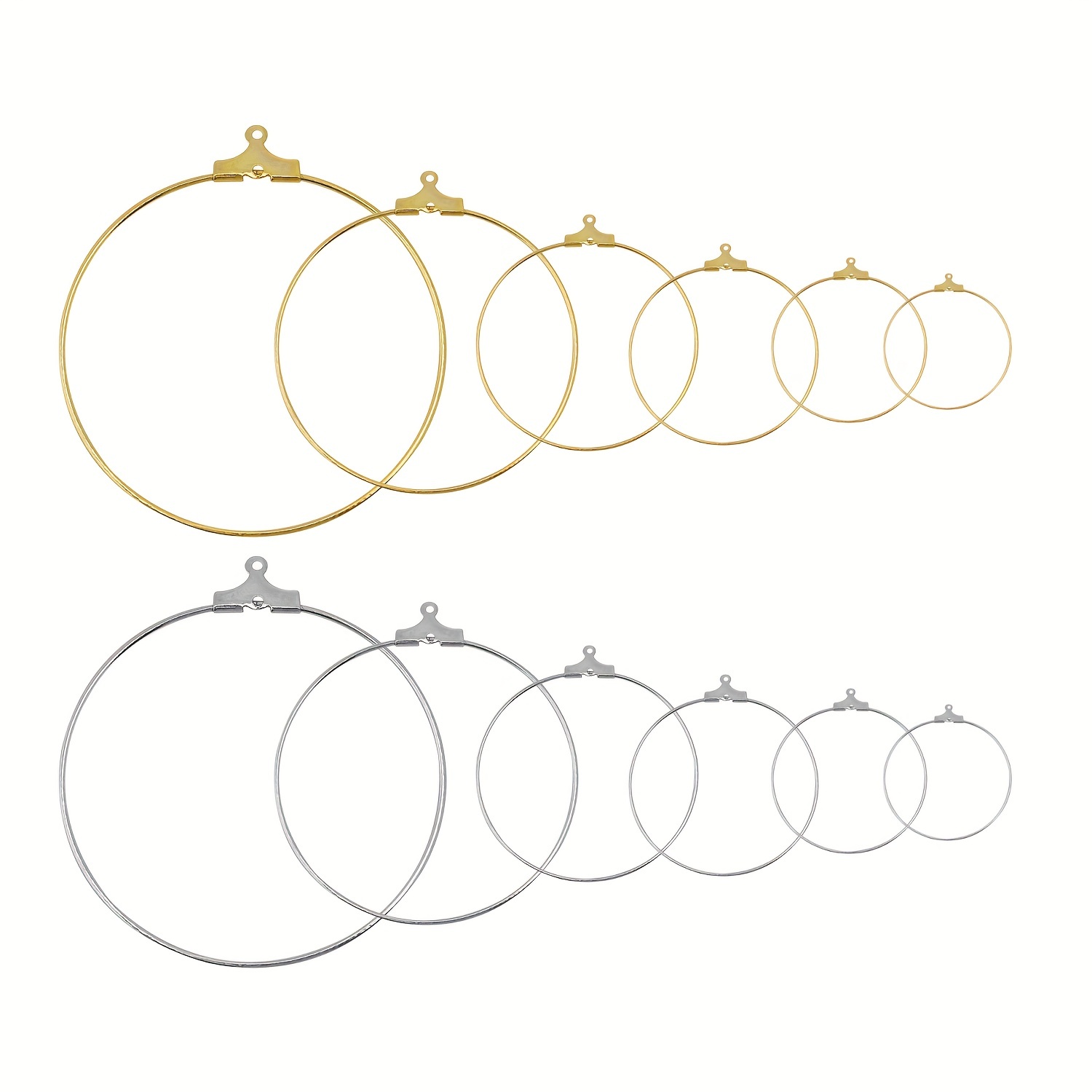 100 PCS Stainless Steel Big Circle Wire Hoops Earrings Loop 20*25mm Gold  Silver for DIY Earring Jewelry Making Findings