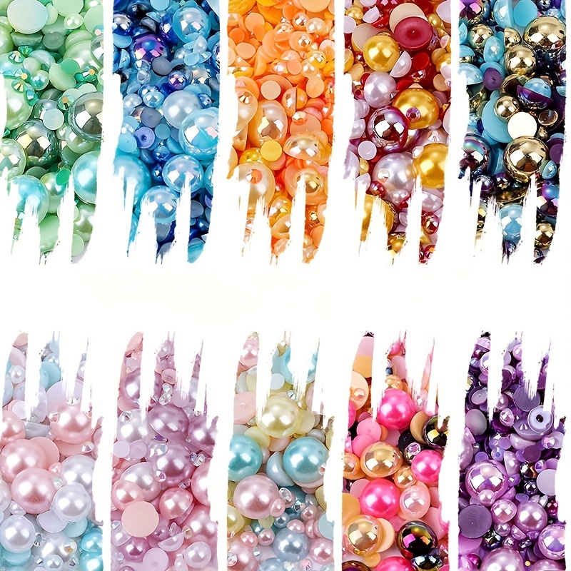 3600Pcs Face Gems Eye Pearls with Makeup Glue for Rhinestones