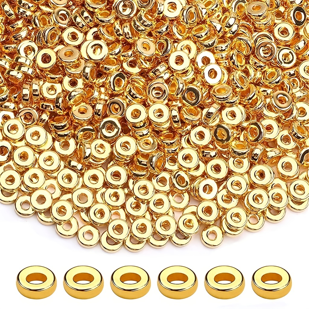 Rose Golden Round Beads Spacer Beads For Diy Bracelet - Temu