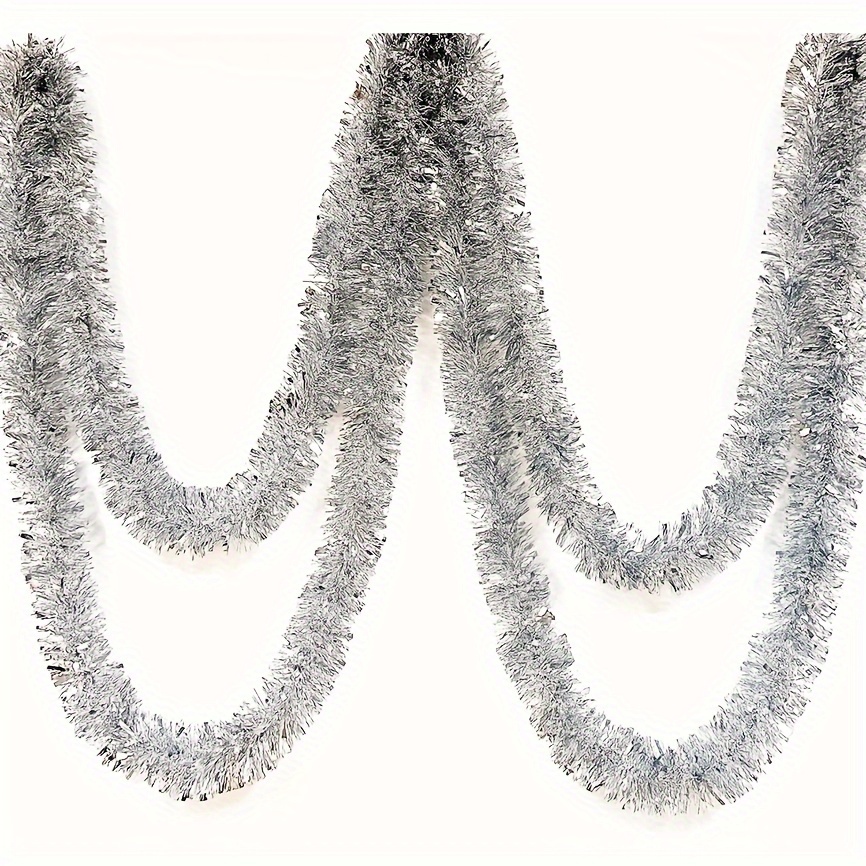 Iridescent Tinsel Garland Sparkly Metalic Decorations For - Temu