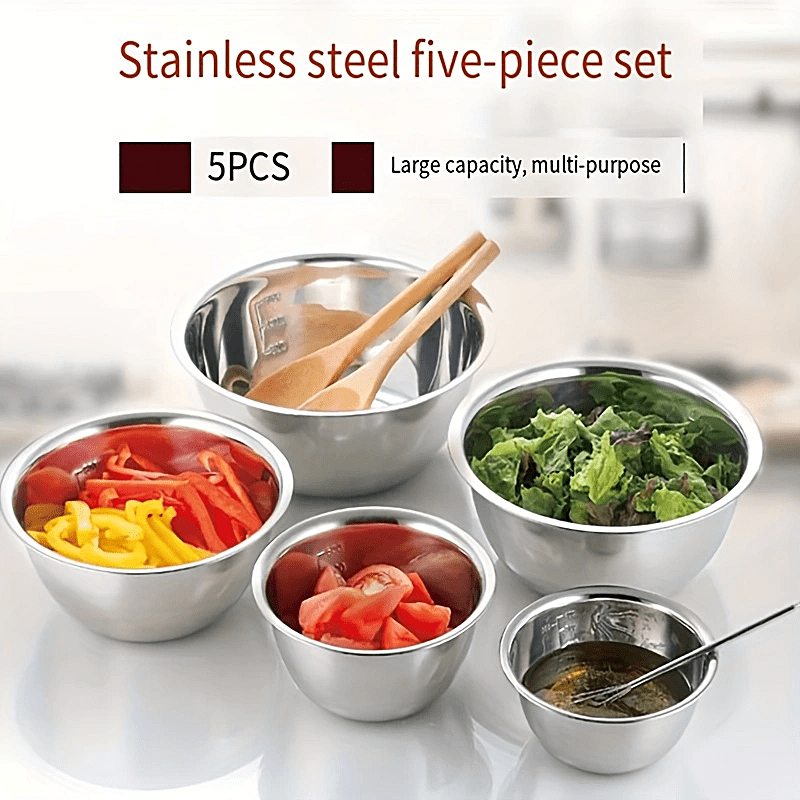 Stainless Steel Mixing Bowl Multiple Sizes Of Nested Mixing - Temu