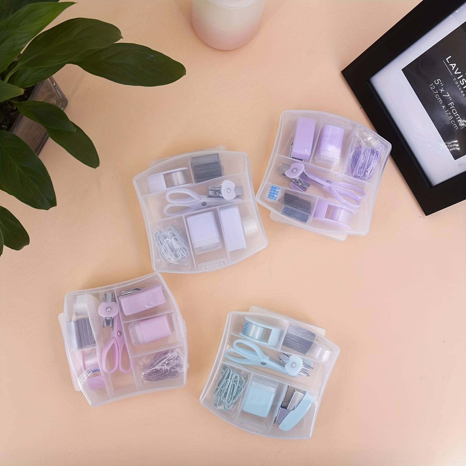  deli Kit de 15 piezas de suministros de oficina con organizador  de escritorio, juego de accesorios de escritorio con grapas, sacapuntas,  tijeras, clips para carpeta : Productos de Oficina