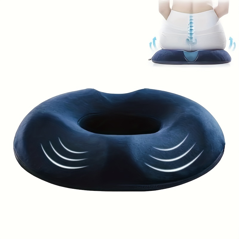 Candey Donut Pillow for Tailbone Pain, Hemorrhoid Pillow Black Donut Cushion Postpartum Memory Foam Seat Cushion Doughnut Butt Pillow Medical Donut for