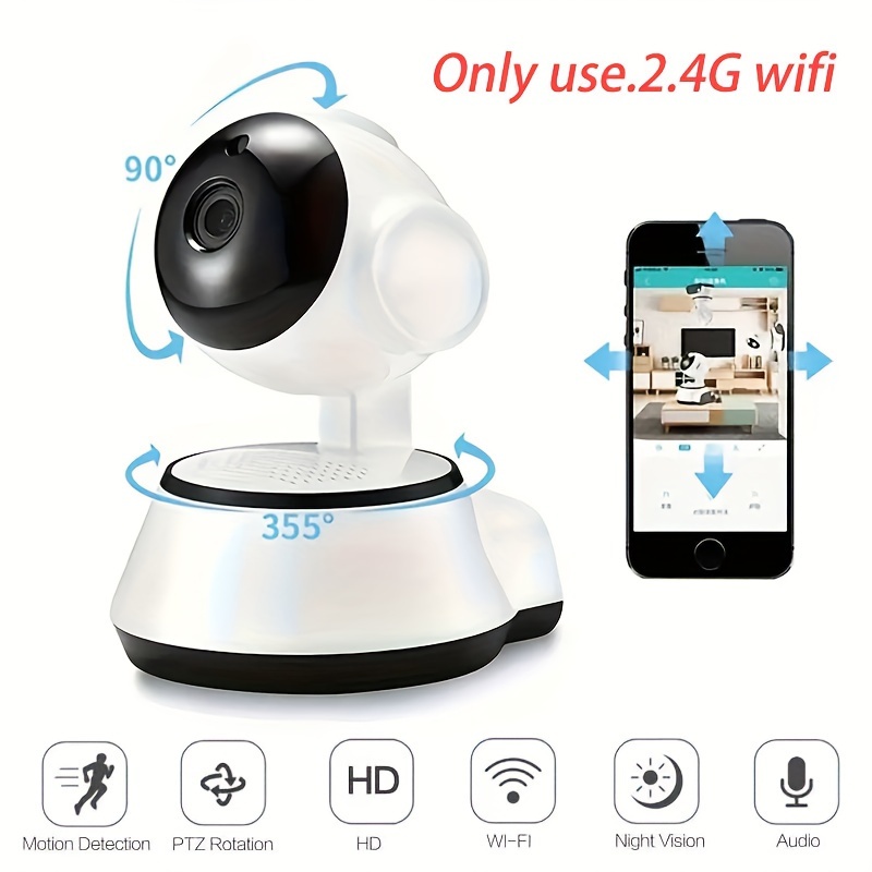 EVKVO 4K 6MP 165° Wide Angel WiFi Camera 2.4Ghz Wireless - Temu