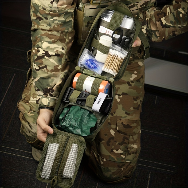 Kit de supervivencia Set Equipo de campamento de emergencia militar  profesional al aire libre para trauma con bolsa molle Ifaks Primeros  auxilios