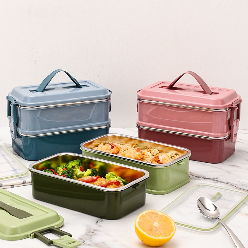 2pcs/set Cute Bear Design Lunch Box With Bag & Utensils, 304 Stainless  Steel Insulated Bento Box & Salad Food Container