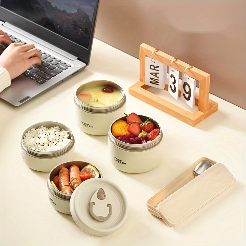 Four Cell Plastic Lunch Box Thickened Sealing Student Office - Temu