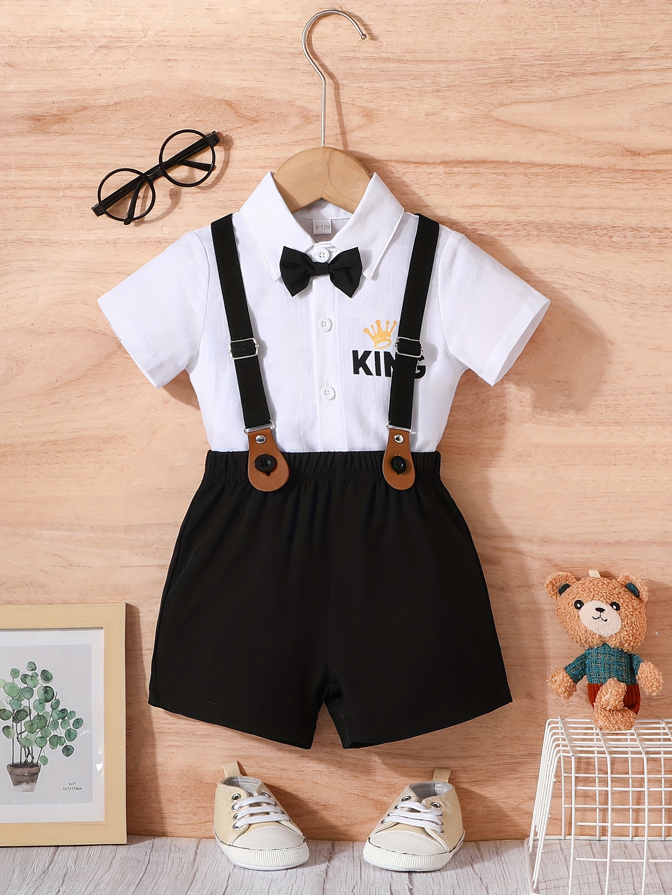 Baby boy dress shorts with outlet suspenders