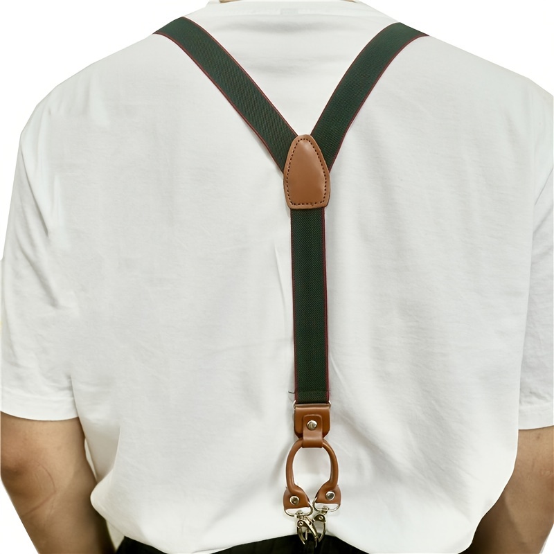 Buckle Belt Back Strap 4 Clip Suspenders Shirt Decorative