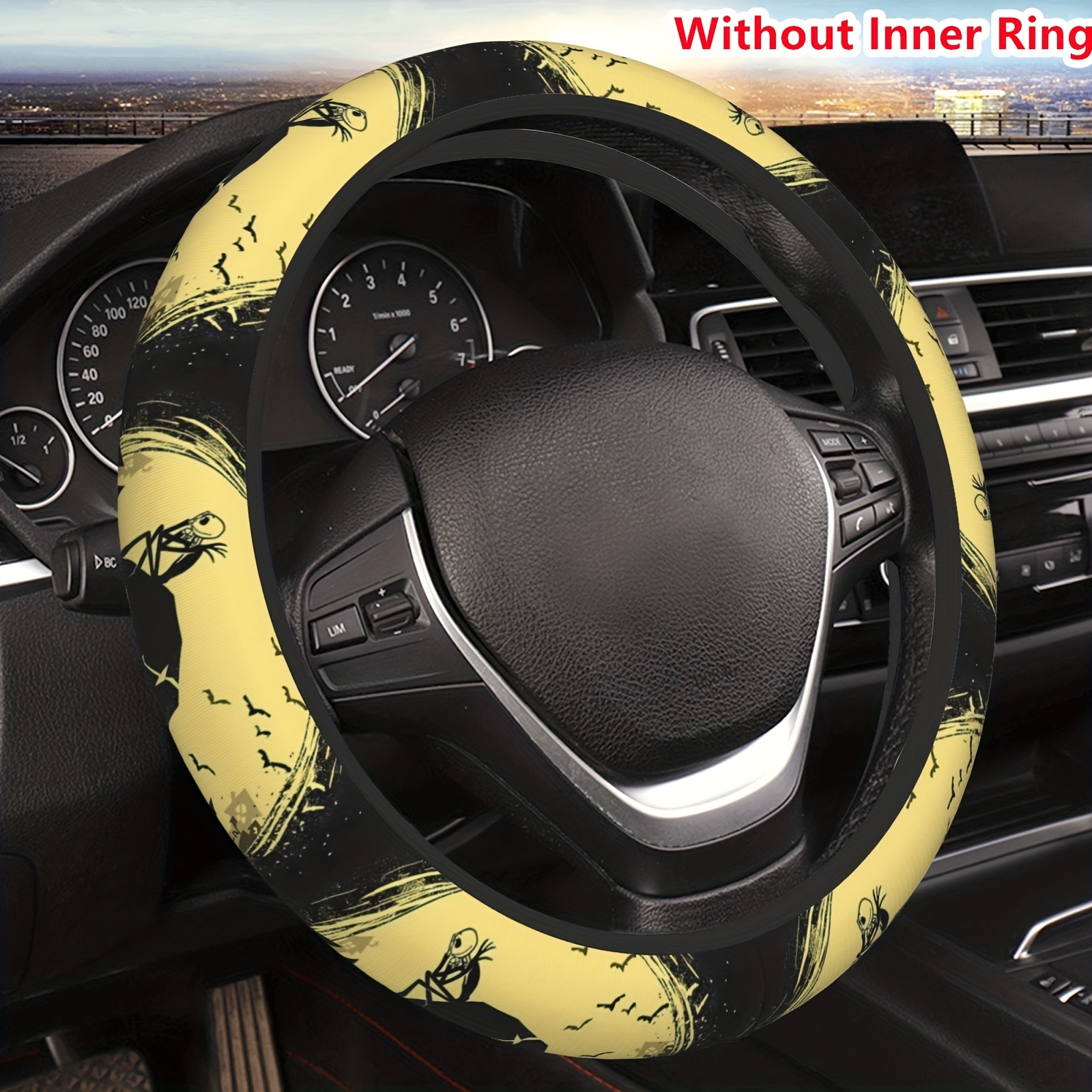 Halloween Spider Web Head Steering Wheel Cover, Universal 14.5-15 Inch Car  Wheel Protector, Anti-Slip Car Steering Wheel Accessories For Men And Women