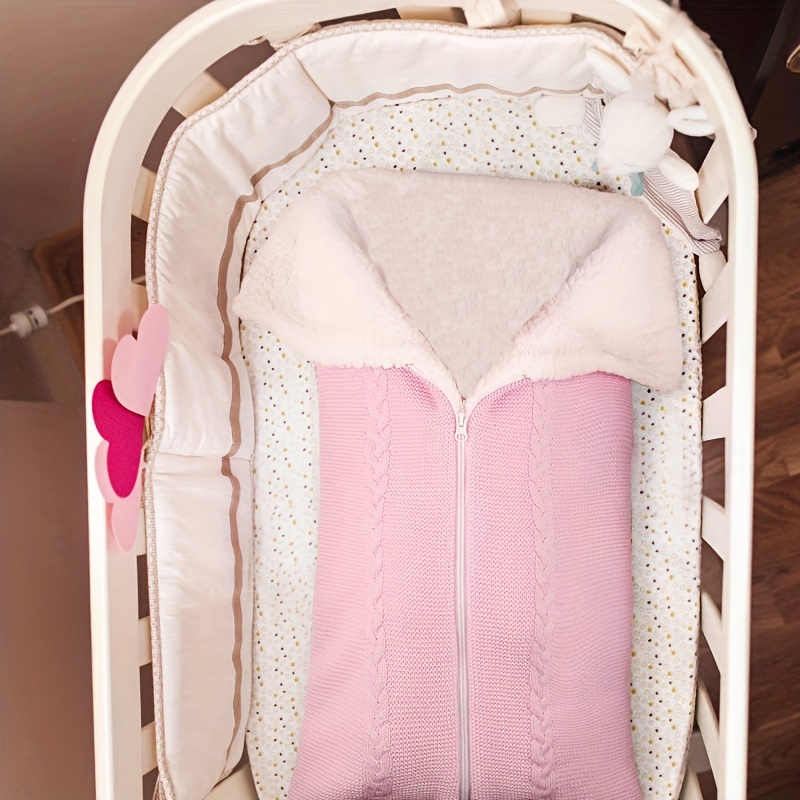 Baby Stroller Sleeping Bag Knitted Button And Fleece Warm Mini Ears Small  Tail Sleeping Bag - Temu