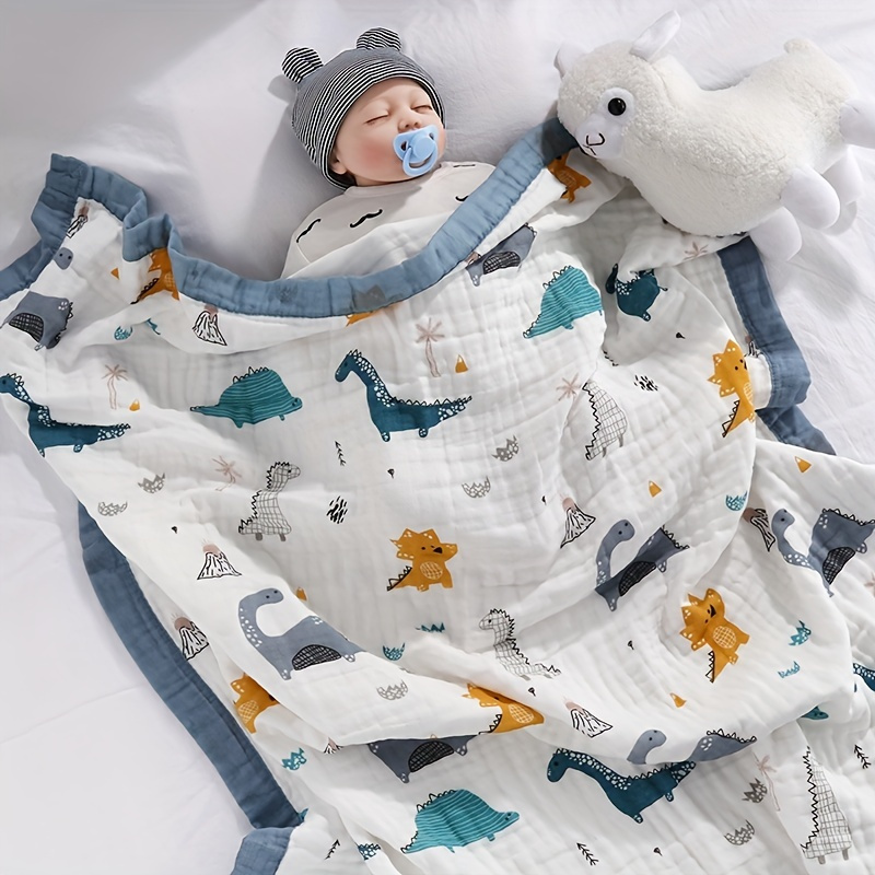  HGHG Cute Bamboo Cotton Muslin Swaddle Blankets Premium  Receiving Blanket for Boys & Girls 47 x 47 Baby Bear Blanket : Baby