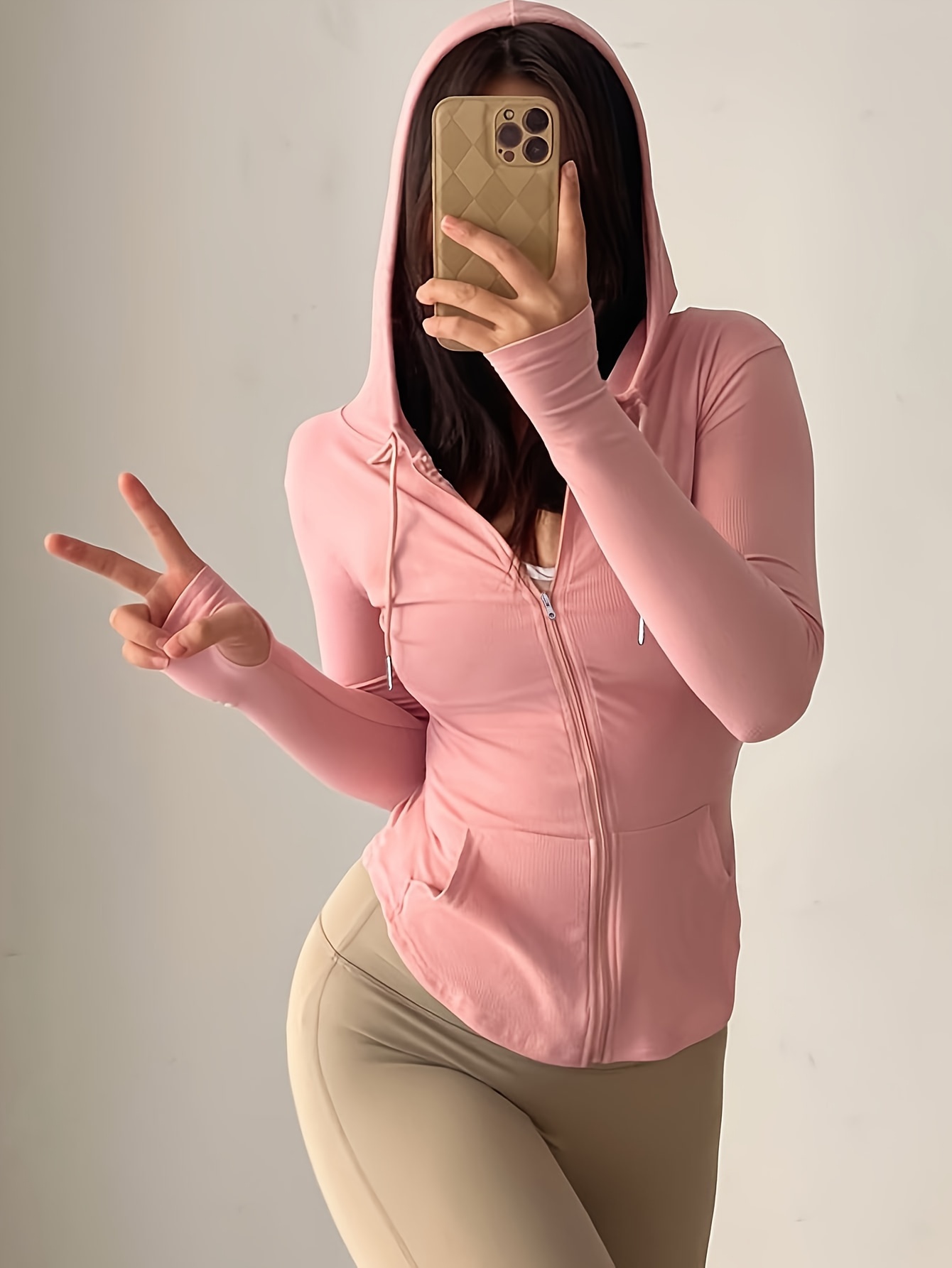Women's Sweatshirt With Hood For Gym 500-Pink