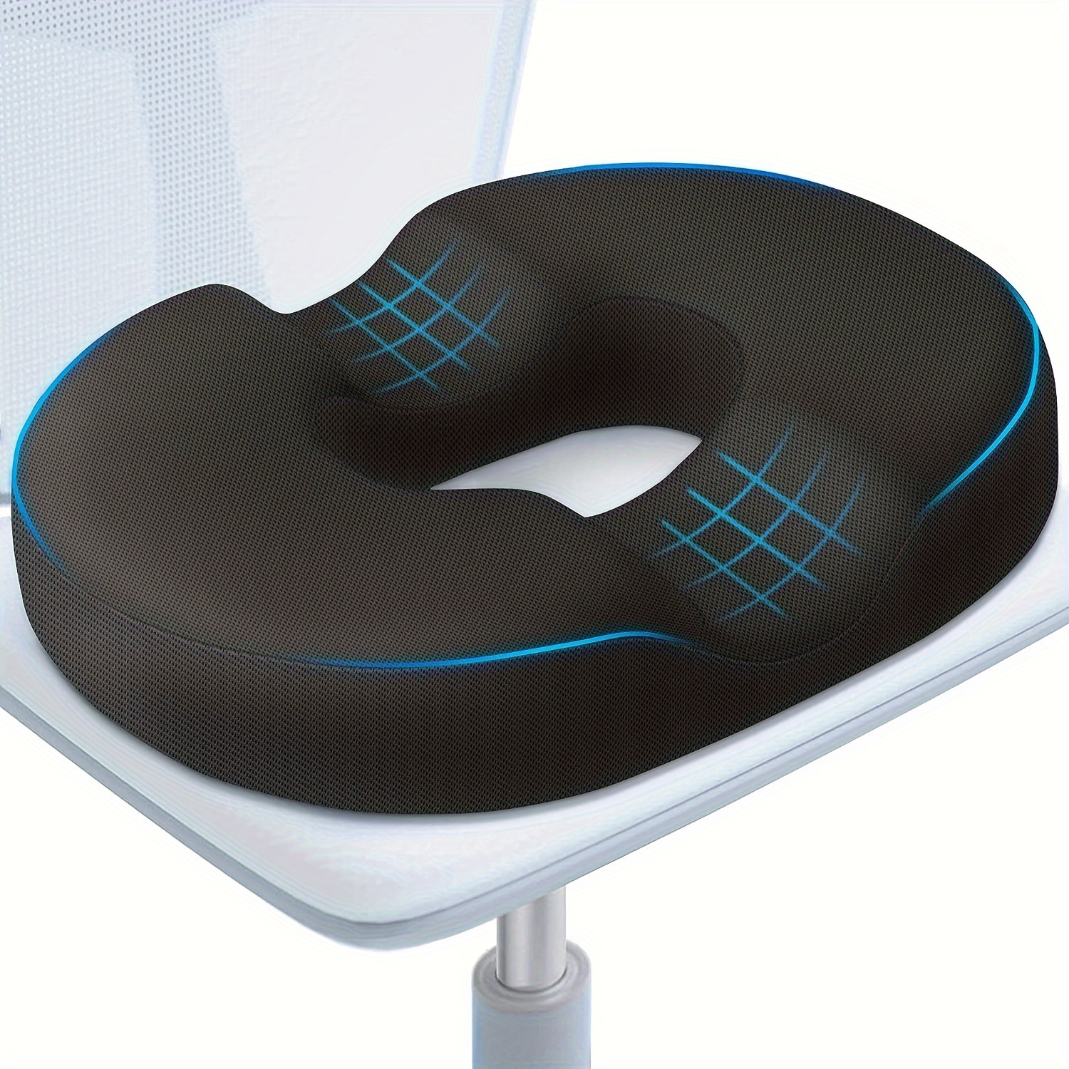 Candey Donut Pillow for Tailbone Pain, Hemorrhoid Pillow Black Donut Cushion Postpartum Memory Foam Seat Cushion Doughnut Butt Pillow Medical Donut for