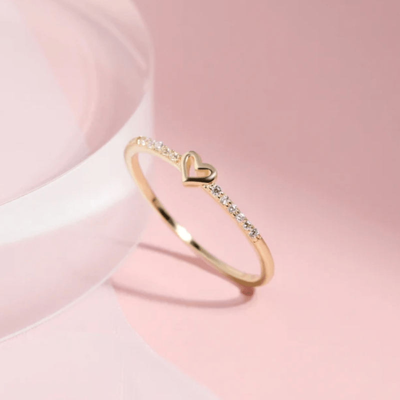 Dainty CZ Stacking Ring Gold Minimalist Ring CZ Ring Rope 