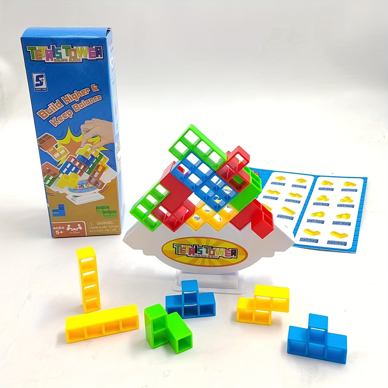 Children's Rocking And Stacking High Tetris Building Block Puzzle Toy  Interactive Balance Tabletop Game