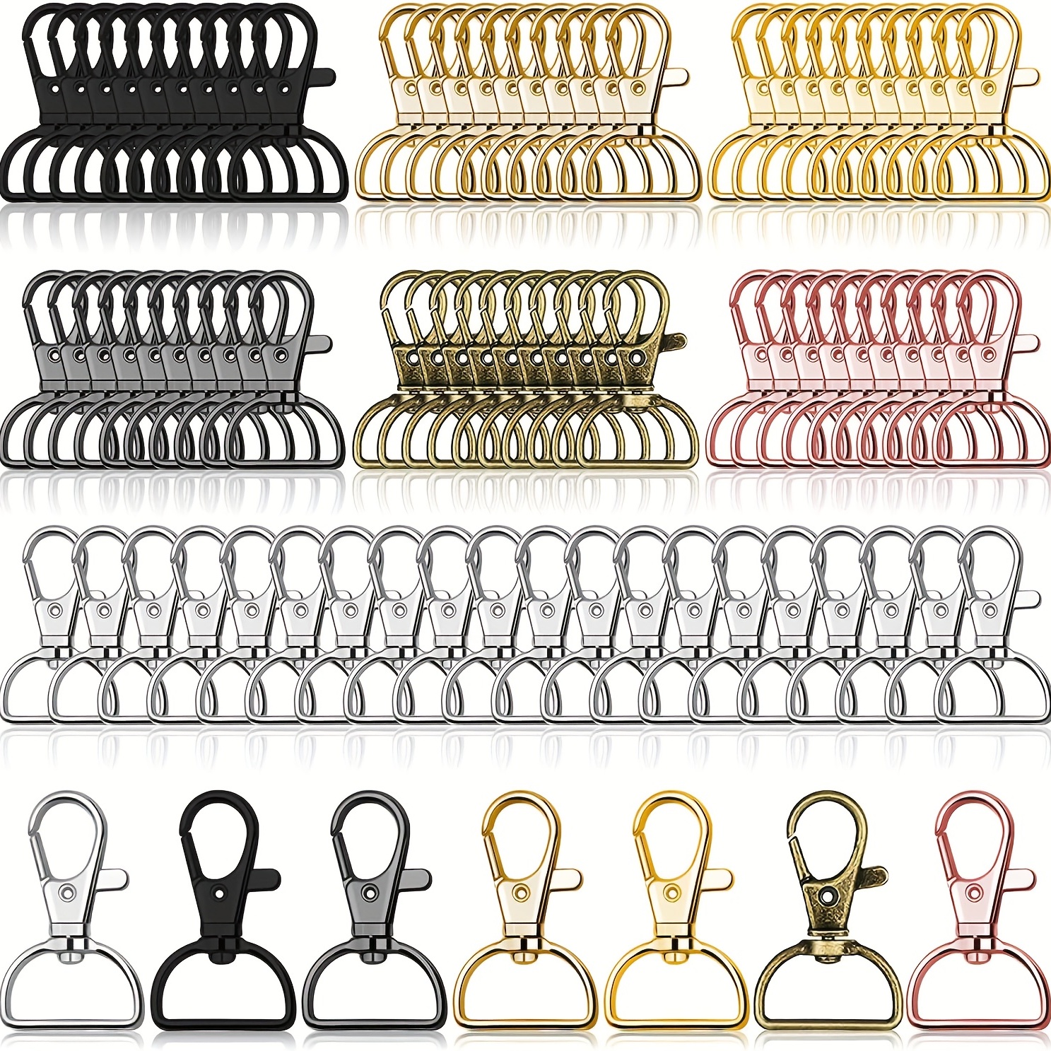 JEWEDECO 20pcs Back Clip Metal Accessories Metal Key Fob Clamps Keychain  Hardware Pliers Keychain Fob Hardware Key Ring Hardware Key Accessories Key