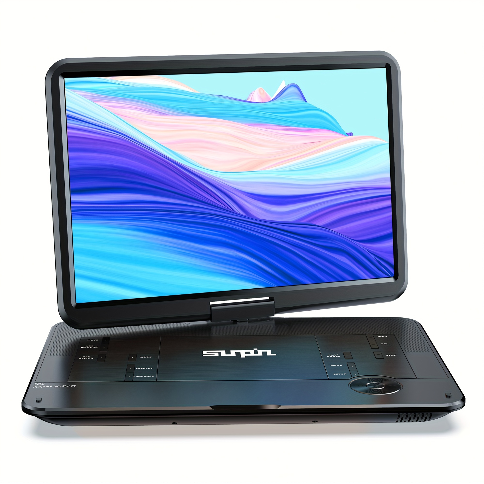 14.9 Portable DVD Player with 12.5 Large HD Swivel Screen,Exclusive  Button Design,Car Headrest Mount Provided,High Volume Speaker,Support  CD/DVD/SD