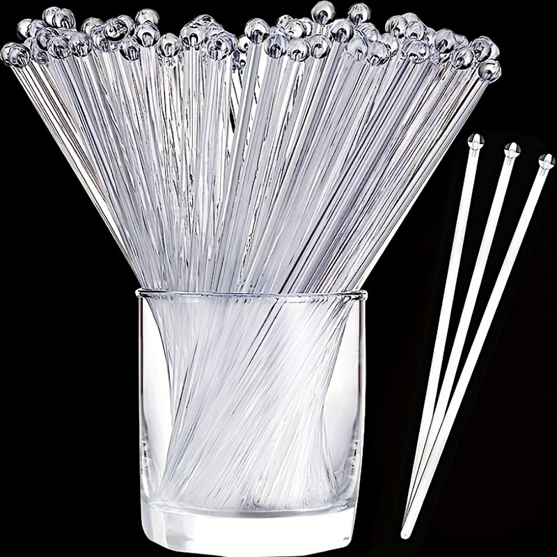 6 Disc White Cocktail Stirrers Swizzle Sticks 100 Pack