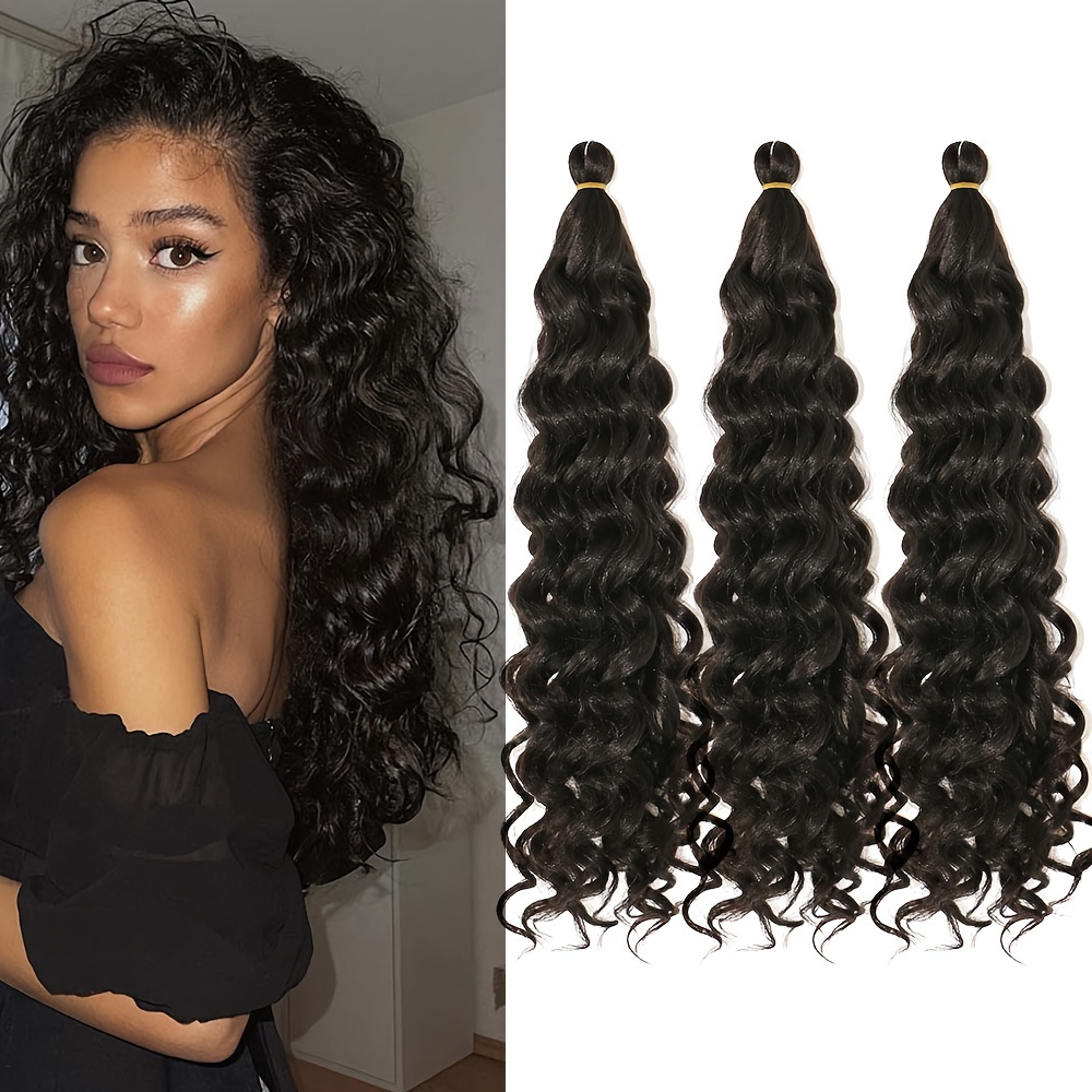 Deep Wave Crochet Hair Lungo Oceano Wave Braiding Hair - Temu Italy