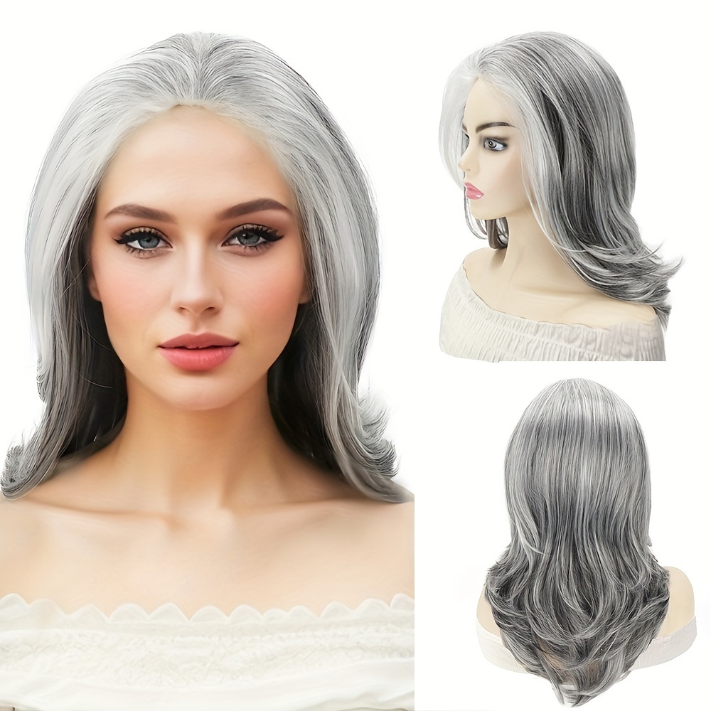 Grey on sale tips wig