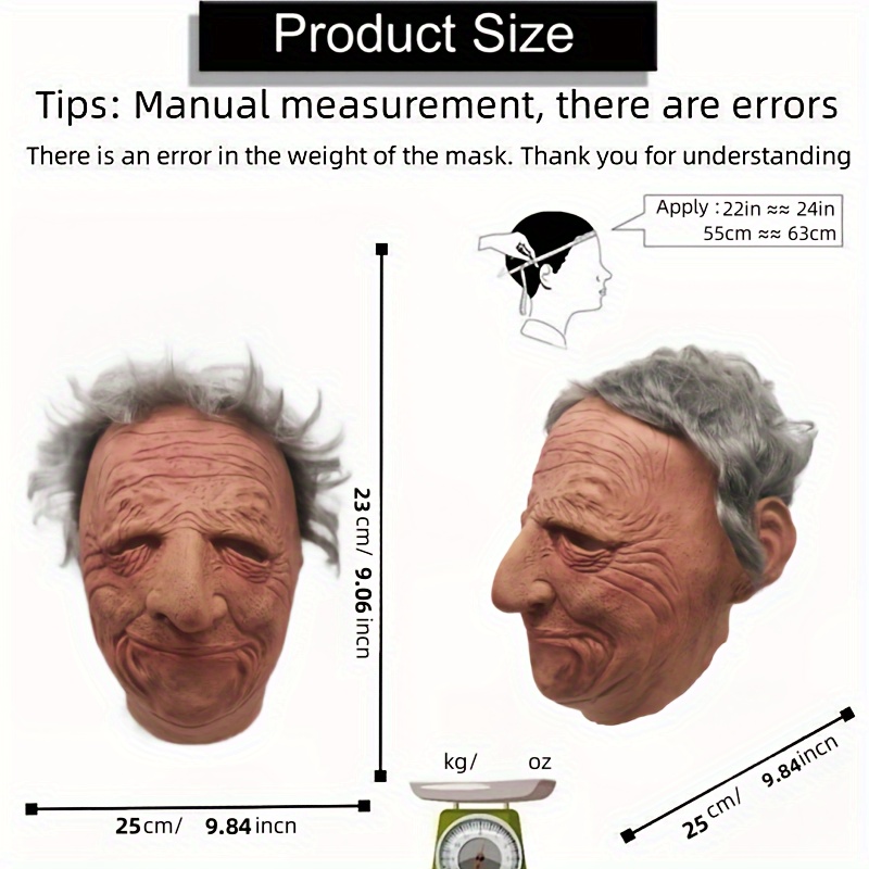 Máscara de silicona / Máscara de disfraz de anciano realista -  España
