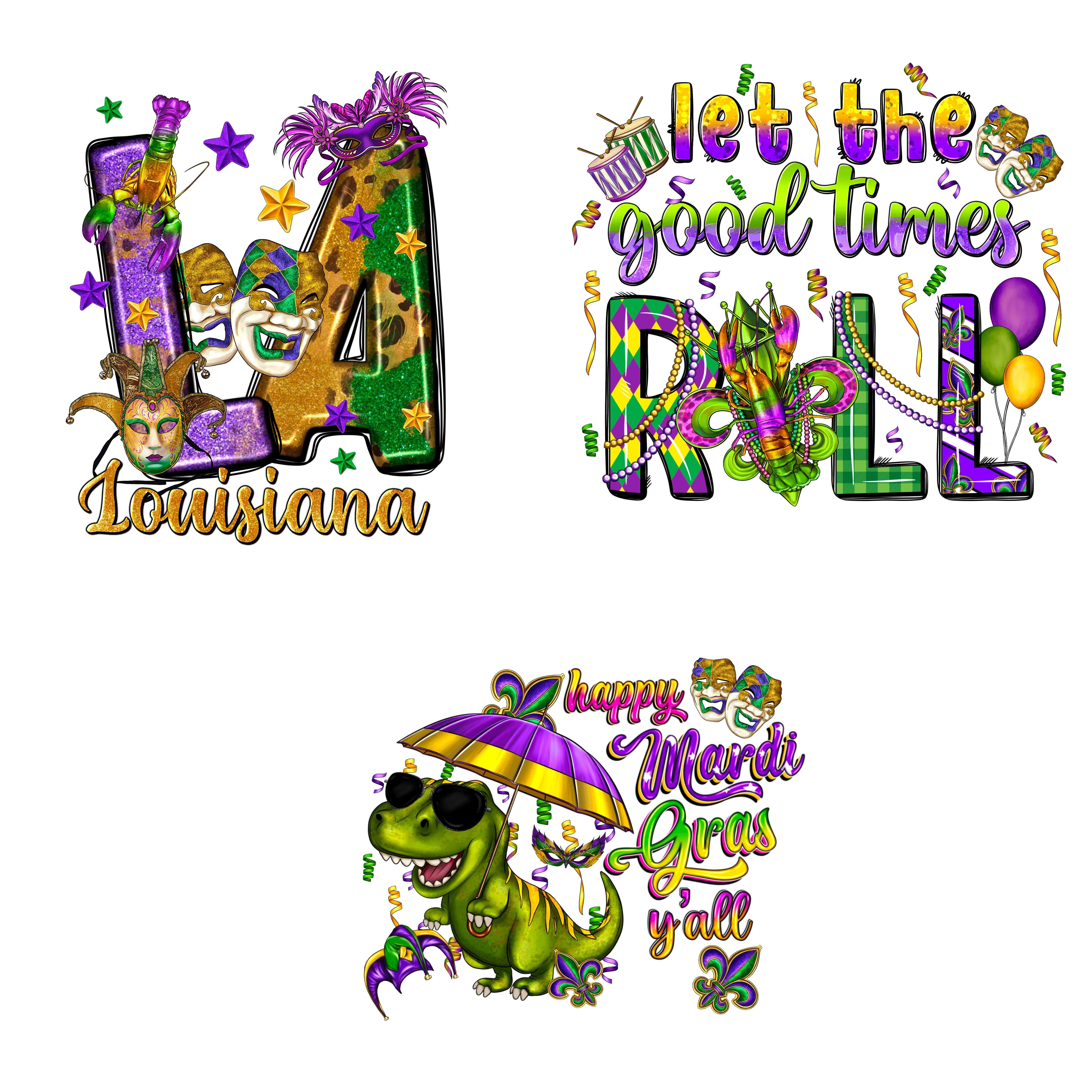 1/2/3pc,Mardi Gras Carnival Iron-On Transfer For Clothing Patches Mardi Gras  Party DIY Washable T-Shirts Thermo Sticker