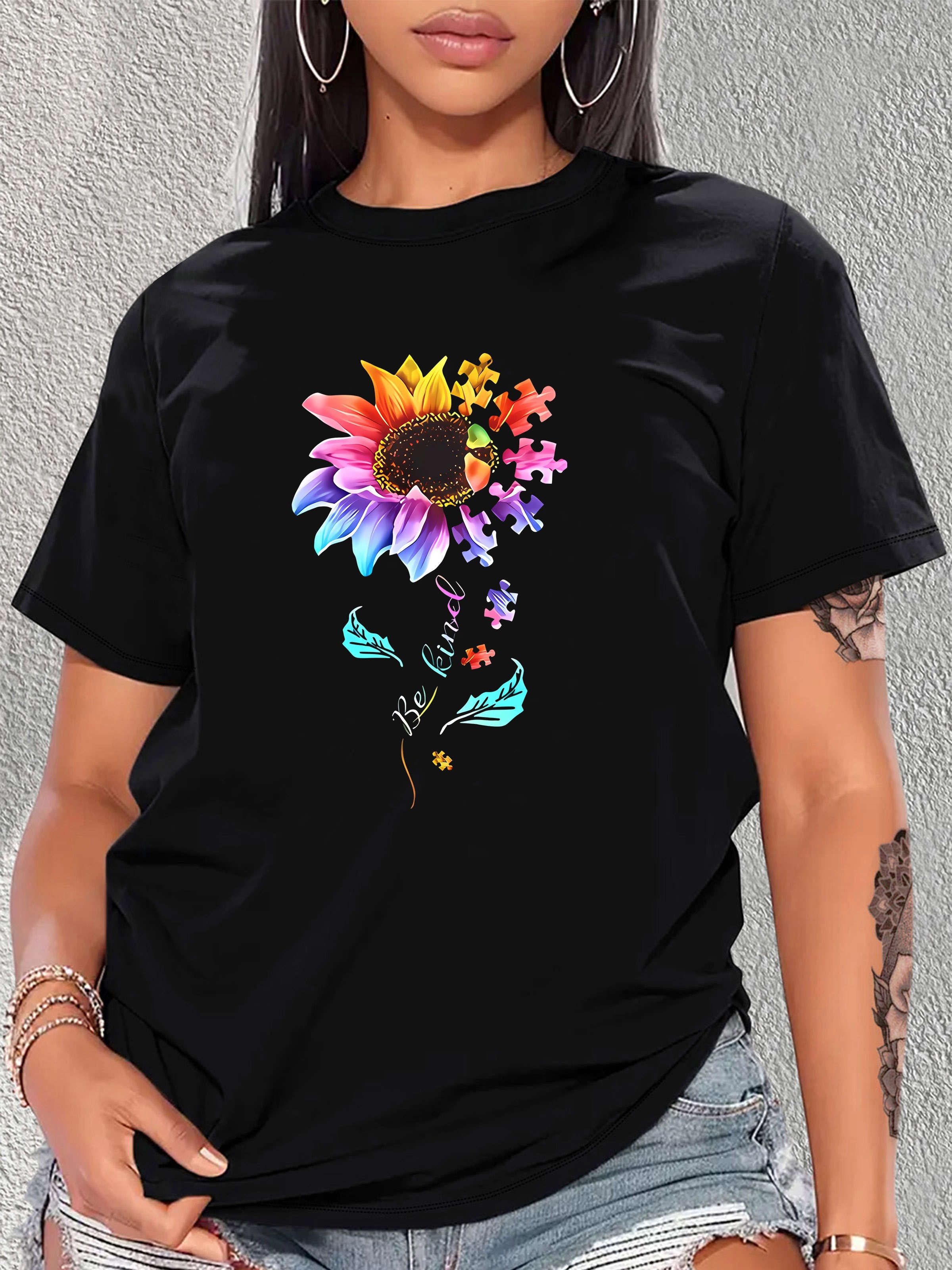 oelaio 2023 - playera de manga corta con hombros descubiertos para mujer,  manga corta, girasol, tirantes y hombros descubiertos : :  Deportes y Aire Libre