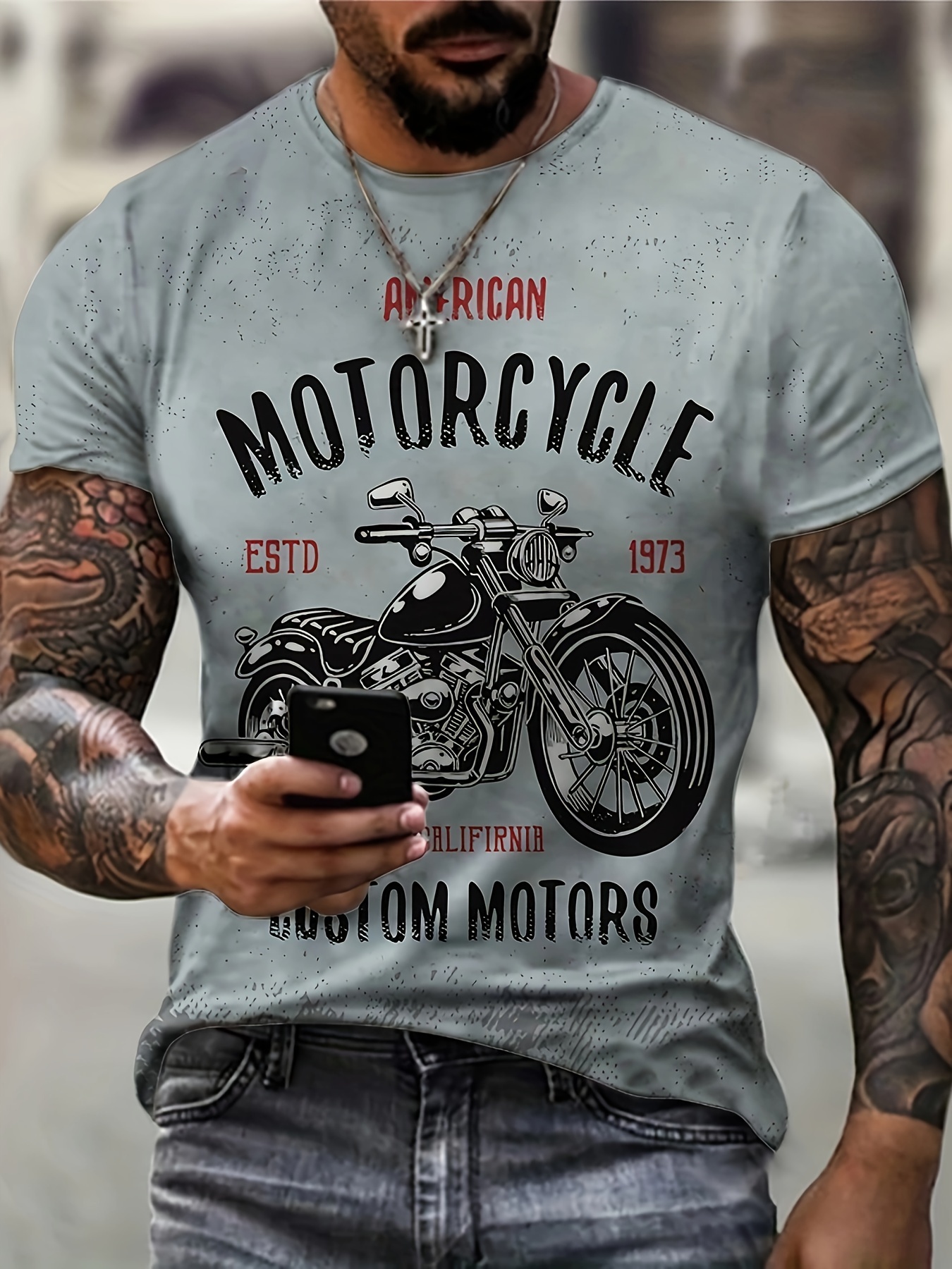 Buy MAKAYA Men's Biker T-Shirt Motorcycle Engine V2 Online at  desertcartZimbabwe