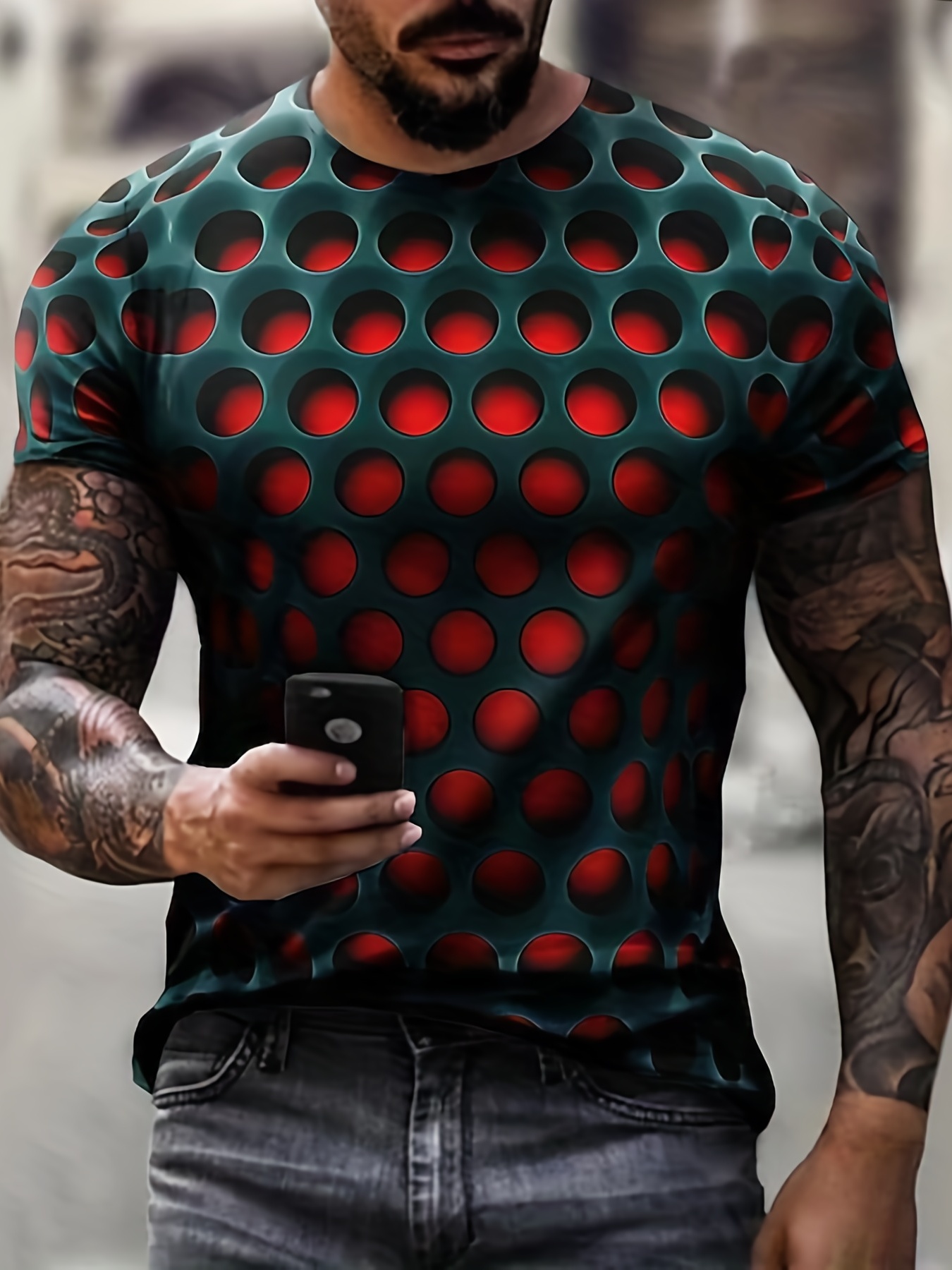 3D Printed Nature Floral Pattern Men's T-shirt Multi Color