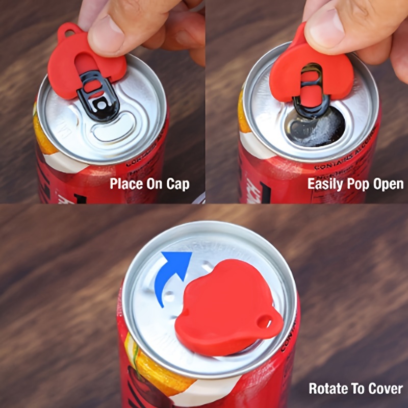 SET OF 1 SODA POP CAN TAB OPENER AND 1 LID - BEVERAGE TOP CAP